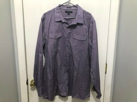 NEW Marc Anthony Men&#39;s Size XXL Slim Fit Button Down Shirt Long Sleeve Purple - £11.64 GBP