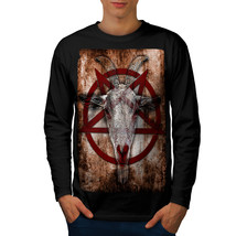 Occult Goat Symbol Tee Satanistic Men Long Sleeve T-shirt - £12.04 GBP