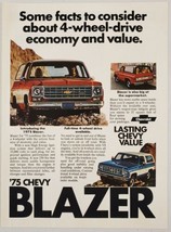 1975 Print Ad Chevy Blazer with 4-Wheel Drive Chevrolet Economy &amp; Value - £13.35 GBP