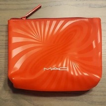 MAC Cosmetics Red Swirl PVC Plastic Zip Top Cosmetic Bag Makeup Pouch NEW - £7.08 GBP