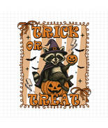 Funny Halloween Feral Trick or Treat PNG, Witch Raccoon PNG, Spooky Pump... - $2.50
