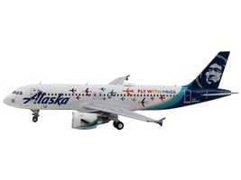 Airbus A320 Commercial Aircraft &quot;Alaska Airlines - Fly with Pride&quot; White with B - £47.82 GBP