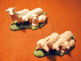 2 Beautiful Groups Sheeps of the Crib Crib Crib Vintage Made in Italy Wh... - £27.24 GBP