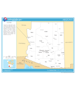 Arizona State Counties w/Cities Laminated Wall Map - £154.31 GBP