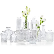 Glass Bud Vases Set Of 12, Small Vases For Centerpieces, Vase For Flowers In Bul - £37.65 GBP