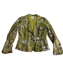 BETU SPORT Green Boho Paisley Floral Jacket Size 4 - £19.78 GBP