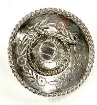 Vintage Sterling Silver Mexican Sombrero Hat Pin Brooch Floral Signed Me... - $39.55