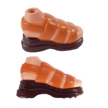2003 Bratz Boyz 2nd Edition Cameron Orange Brown Sandal Shoes Strap - $7.07 CAD
