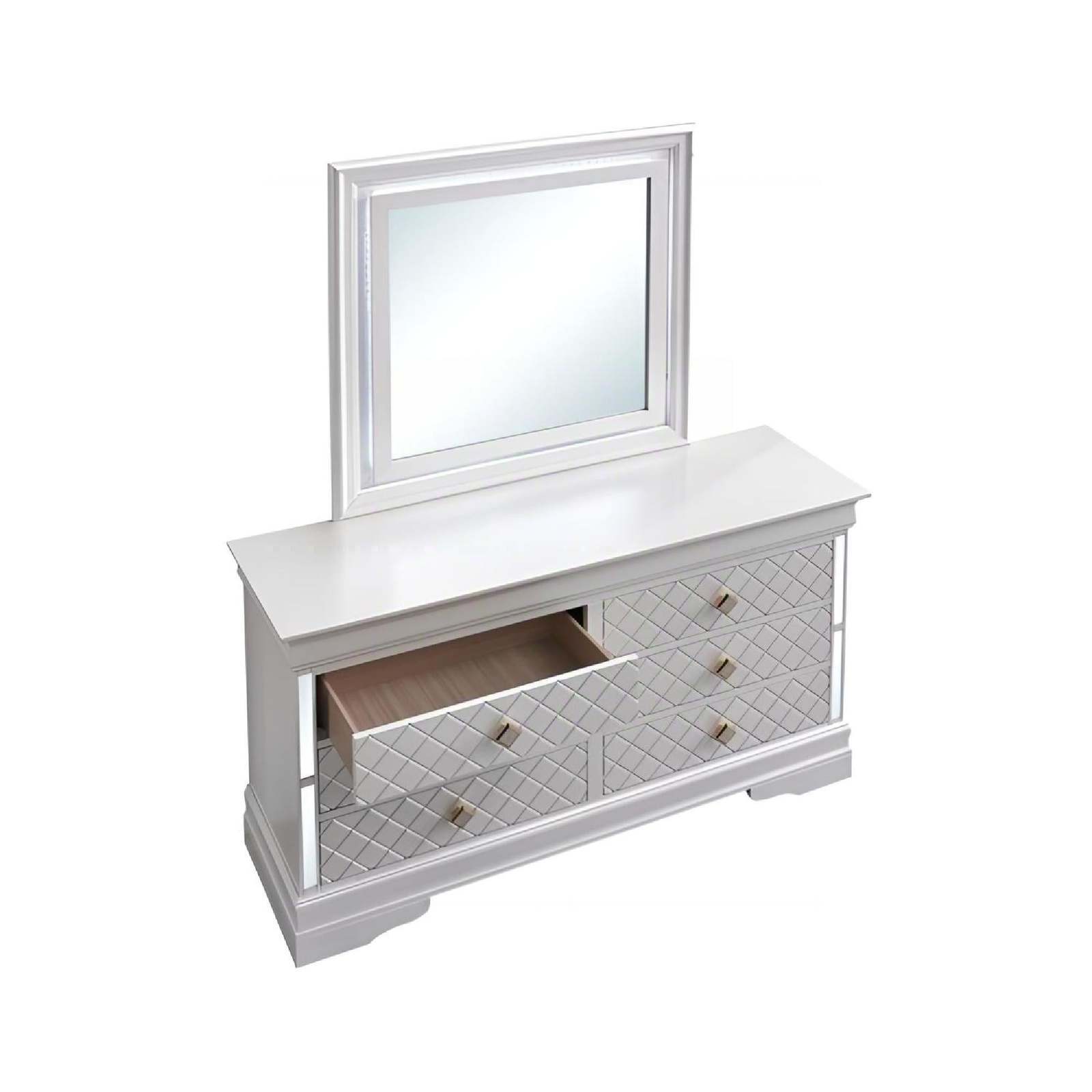 Verona G6735-D Pearl White Dresser w/ Gold Crystal Accents Item image 5