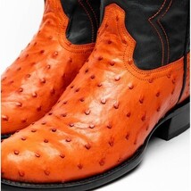 SAVANNAH Genuine Ostrich Skin Cowboy Boot from the Western Collection Orange image 4