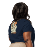 Women’s Organic Ribbed Neck T-Shirt - Hoof Back Print French Navy - $75.21 CAD
