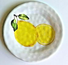 Lemon Lemons Fruit Dessert App Salad Plates Melamine 8.5&quot; Set of 4 Summer Beach - £30.45 GBP