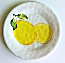 Lemon Lemons Fruit Dessert App Salad Plates Melamine 8.5&quot; Set of 4 Summe... - £30.10 GBP