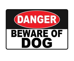 Warning Beware Of Dog Indoor Outdoor Vinyl Decal - Design 1 Home Security - £1.74 GBP+
