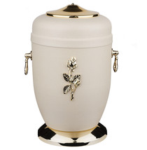 Steel Cremation urn for Adult Unique Memorial Funeral Human Ashes (Rose) - £99.10 GBP+