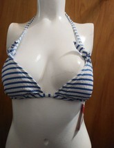 Xhilaration Junior&#39;s Blue/ White Striped Swimsuit - £7.91 GBP