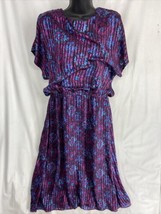 Vintage Pellini By Von Bramlett Womens Dress 80s Geometric Multicolor Size 13-14 - £17.27 GBP