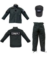 Unleash Adventure: Kids SWAT Team 7-Piece Black Tactical Ripstop Uniform... - £71.43 GBP