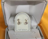 Womens 14K Gold Studded Jeweled Glamour Dangle Earrings - $26.17