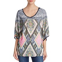 Status by Chenault Womens Printed Cold Shoulder Pullover Top Navy XL - £27.61 GBP
