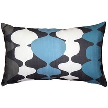Lava Lamp Charcoal Blue 12x19 Throw Pillow, with Polyfill Insert - £23.93 GBP