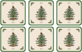 Spode Christmas Tree Hardback Coasters, Set Of 6 - £35.96 GBP
