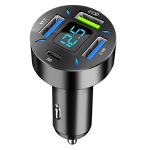66W 4 Ports USB Car Charger Fast Charging PD Quick Charge 3.0 USB C Car Phone Ch - £8.09 GBP