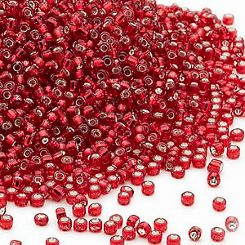 Matsuno 11/0, SL Red, Round Hole, Round Seed Bead, 50g rocaille glass, ruby - £4.78 GBP