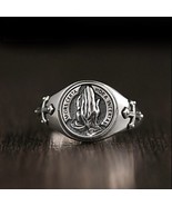 925 Silver Plated Cross Praying Hands Ring for Men Women,Punk Hip Hop Ring - €10,41 EUR