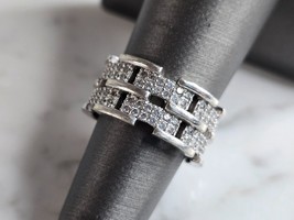 Womens Vintage Estate Sterling Silver CZ Ring 6.4g E7360 - £31.64 GBP