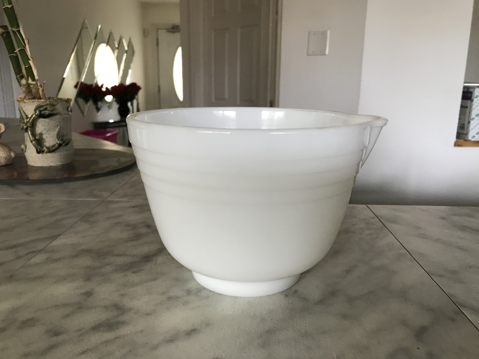 Vintage PYREX Hamilton Beach Milk Glass #115 Ribbed Mixing Bowl 6 1/4W (USA) - £19.93 GBP