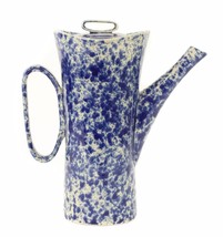 Bennington Potters Yusuke Aida Blue Agate Spongeware Pottery Coffee Pot MCM - $166.99