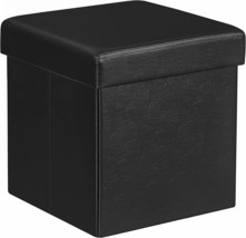 Songmics Ulsf101 Storage Ottoman Cube, Footrest Stool, Coffee Table,, Black - £25.86 GBP