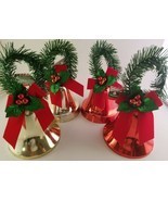 Christmas Bells w Pine Garland Loops Red Bows & Holly 1/Pk, SELECT: Type - £2.37 GBP - £2.78 GBP