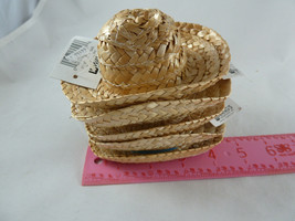 Doll Straw Cowboy Western Hats 4.5&quot;   Set of 5 Unused - £10.11 GBP