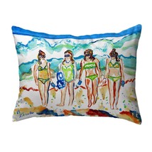 Betsy Drake Girls Walking Noncorded Pillow 16x20 - £42.82 GBP