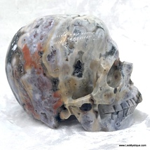 Large Sparkling Drusy Ocean Jasper Crystal Skull Metaphysical Karma Clea... - $695.00