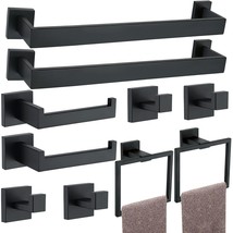 10 Pieces Bathroom Hardware Accessories Set Black, Bathroom Towel Rack Set Sus30 - $93.99