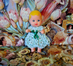Hand Crochet Dress For Barbie Baby Krissy/ Zuru Baby  or Same Size Dolls... - $12.00