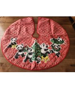 Vintage Quilted PANDA  &amp; TREE Christmas Tree Skirt  Adorable Clean  - $15.00