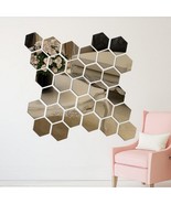 12Pcs 3D Mirror Hexagon Vinyl Removable Wall Sticker Decal Home Decor Ar... - $29.00+