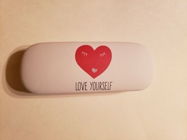 Eyeglass Case - Hard ClamShell - Love Yourself With Red Heart Design - £6.86 GBP