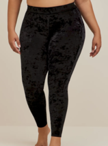 Torrid Premium Black Crushed Velvet Leggings Plus Size 3X - $34.99