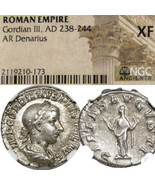 GORDIAN III Pietas. NGC Cert. XF. RARE in RIC. Roman Empire Silver Denar... - £174.83 GBP