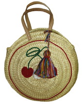 Moroccan Straw Bag, Beach Straw Bag,  Moroccan  Straw Bag with Pompom an... - £49.36 GBP
