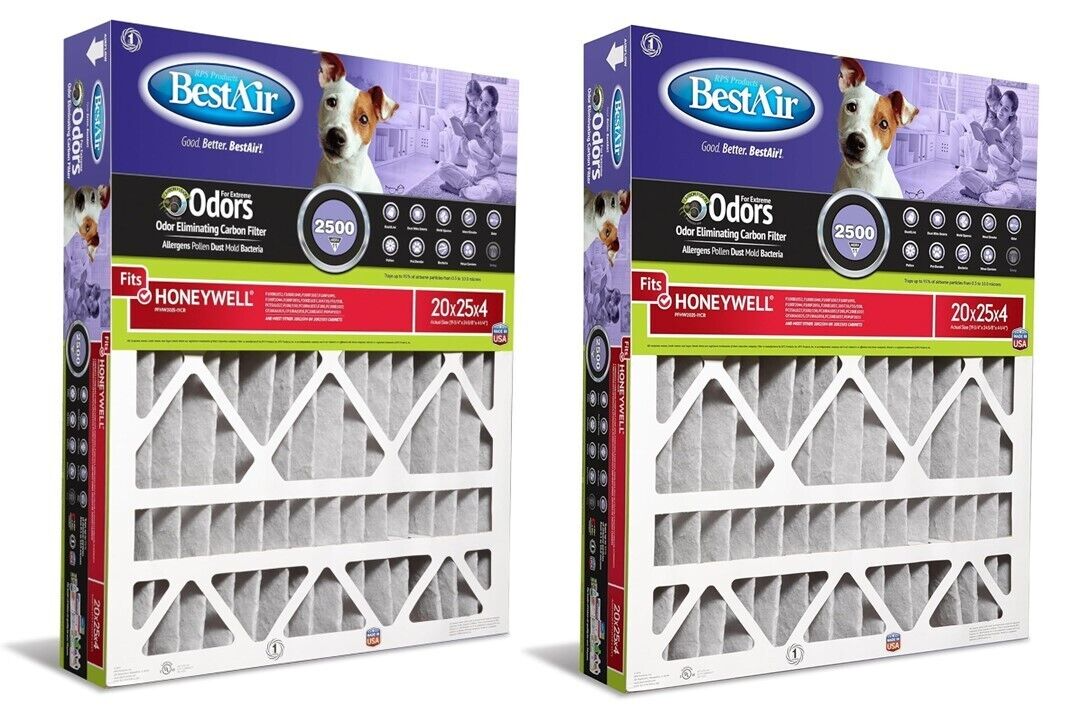 BestAir 20"x25"x4" Honeywell Replacement Carbon Air Furnace Filter 11-MERV 2PK - $59.40