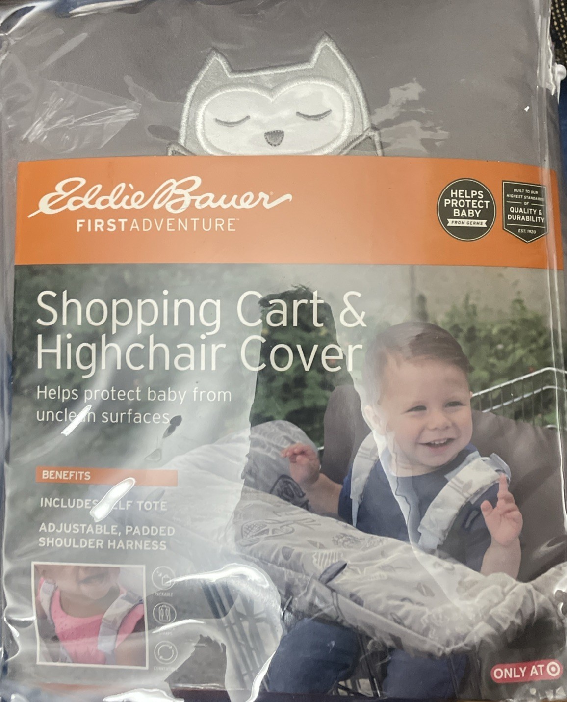 Owl Eddie Bauer Shopping Cart Cover High Chair Cover Gray Protective Cover - $17.99