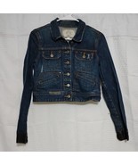 Special Edition Old Navy Womens M Blue Denim Leather Cuff Cropped Jean J... - $35.66 CAD