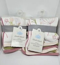 Cloud Island 12Pack Lightweight Washcloths Prairie Floral Girls Infant Baby Bath - £10.69 GBP