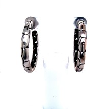 John Hardy Estate Pebble Hoop Earrings Sterling Silver JH20 - £305.36 GBP